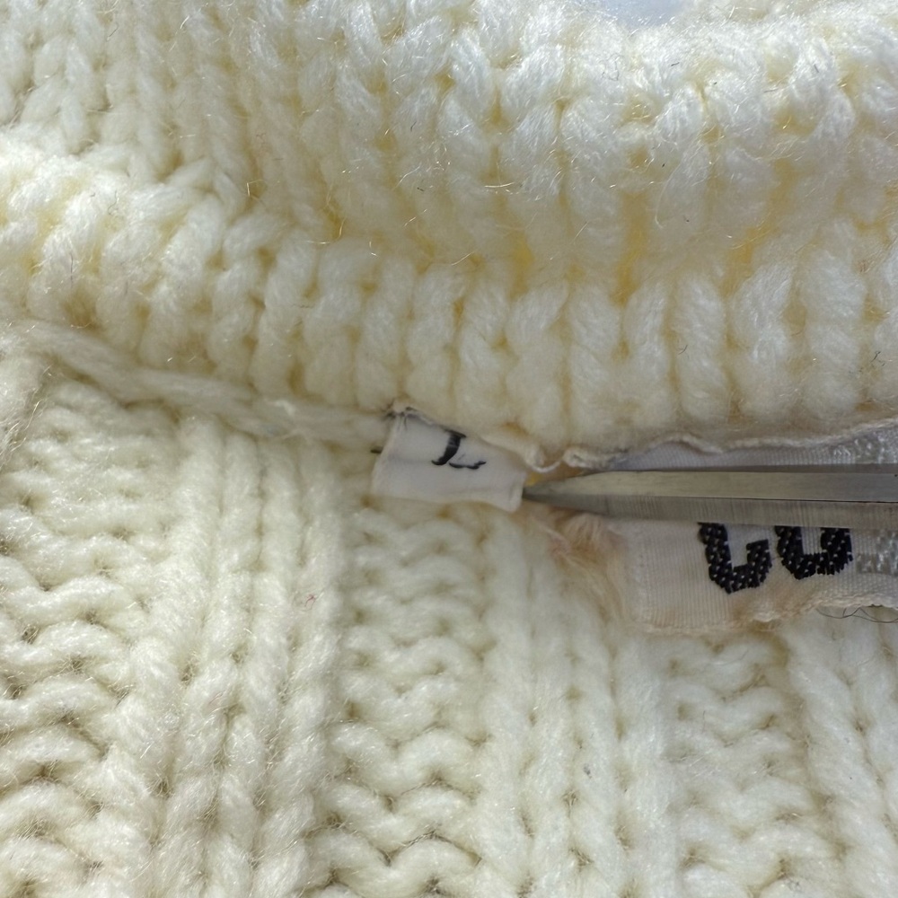 Vintage Co1umn Long Hooded Cable Knit Cream Cardigan Sweater - Picture 15 of 16